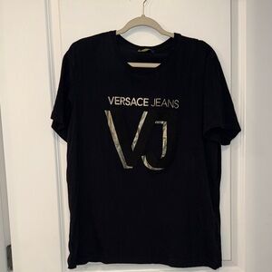Versace Jeans Black T-Shirt with Gold Logo